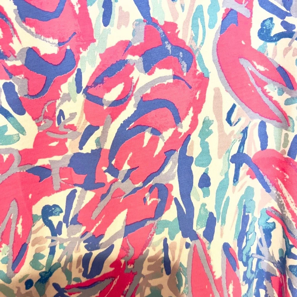 Lilly Pulitzer Marlowe Pink and Blue Sheath Midi Dress 100% cotton.  Size S - Picture 3 of 5